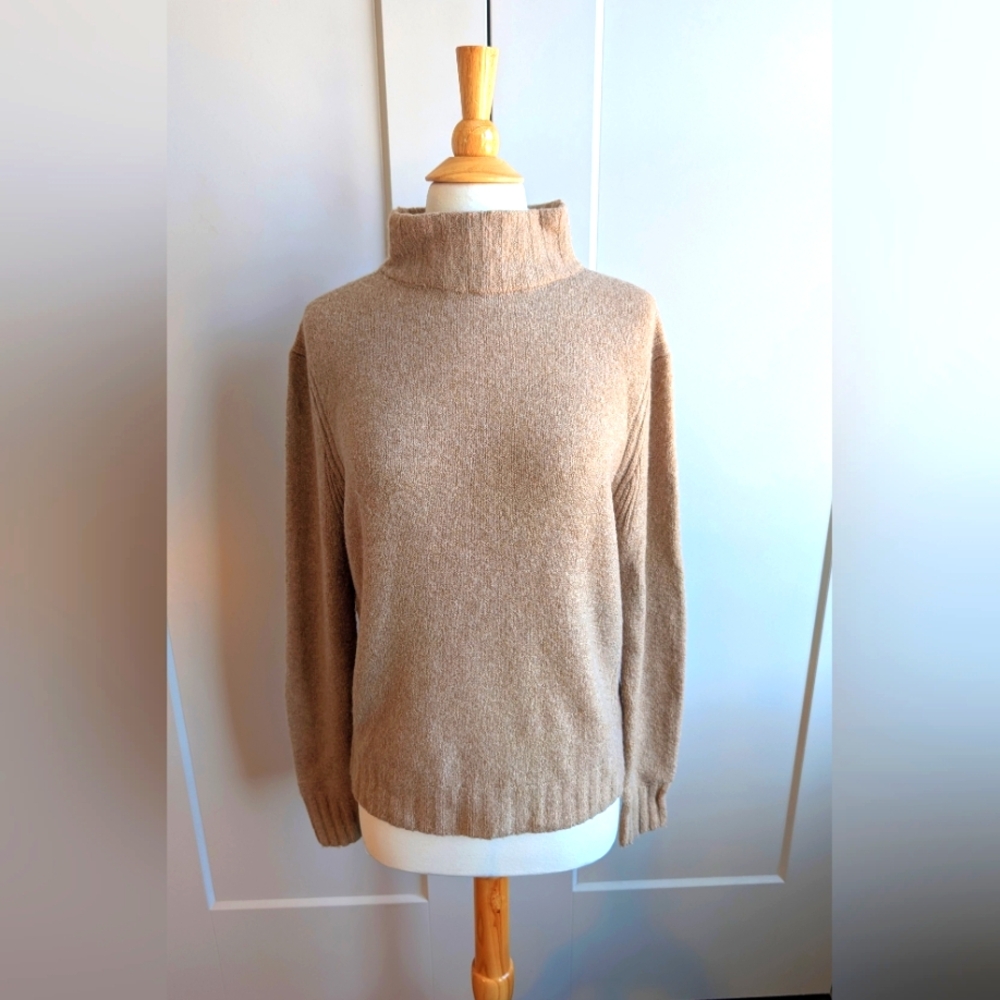 JCrew Camel Mock Turtleneck Wool Blend M